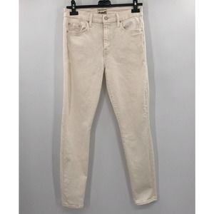 MOTHER High Waisted Looker Ankle In Whipping The Cream Size 29 Off White